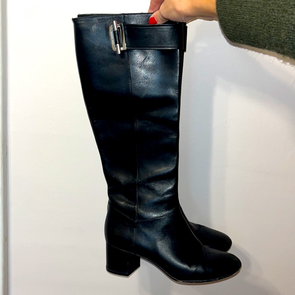 Michael Kors Black Riding Boots, Size 7 (small fit)